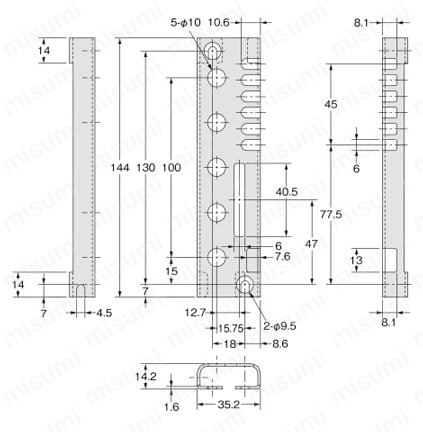 取付金具 【F3W】 外形図5