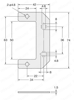 取付金具 【F3W】 外形図9