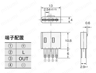 フォト・マイクロセンサ アクセサリ 【EE-□】【1～500個入り】 外形図1