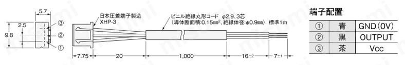 フォト・マイクロセンサ アクセサリ 【EE-□】【1～500個入り】 外形図9