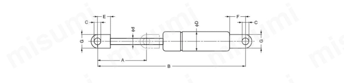 LOM-082481 | STABILUS 金属製アイレット仕様ガススプリング LIFT-O