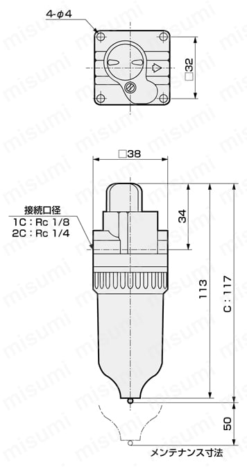3004E-10C | 【在庫品】ルブリケータ（エコノミスト形