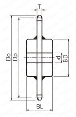 標準スプロケット 140B・C形 セミFシリーズ 軸穴加工済（新JISキー） 外形図3