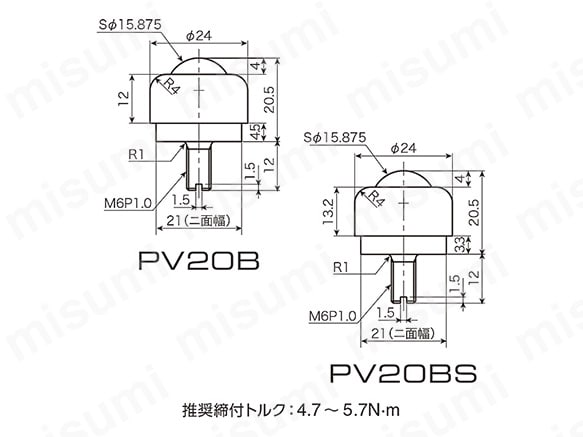PV120BS | プレインベア PV-Bシリーズ 切削品ボルトタイプ