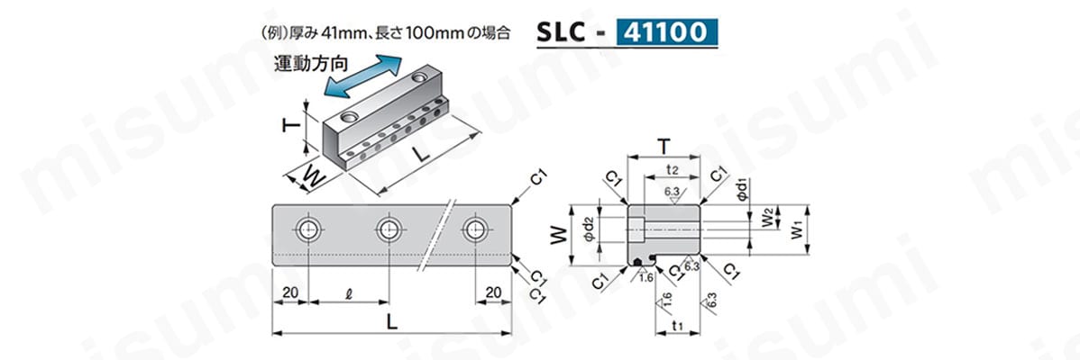 SLC-41220 #500SP1 SL1 スライドガイドレール（SLC） オイレス工業 MISUMI(ミスミ)