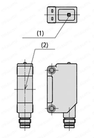 汎用アンプ内蔵光電センサ HP7シリーズ 透過形投光器 外形図