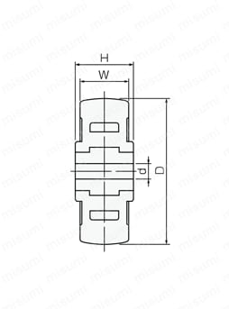 専用キャスターSシリーズ用車輪 中軽荷重用車輪 S-R/S-RB/S-NRB 外形図1