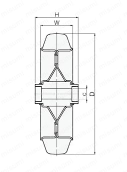 専用キャスターSシリーズ用車輪 中軽荷重用車輪 S-R/S-RB/S-NRB 外形図2