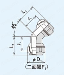 ステンレス配管用 メカニカル継手 45°エルボ | 日立金属 | MISUMI(ミスミ)