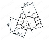 管継手 45°エルボ（バンド付） 外形図