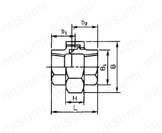 管継手 ユニオン 外形図02