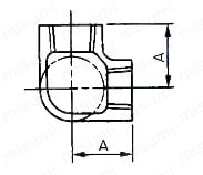 管継手 横口エルボ 外形図