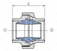 管端防食管継手 ユニオン 外形図