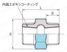PQWK継手 ニップル（マレブル製） 外形図