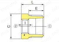 PQWK継手青銅製 ブッシング 外形図01