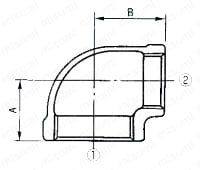 HB継手 エルボ 外形図2