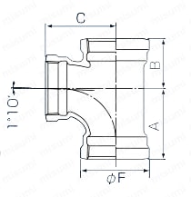 ドレネジ継手 90°Y 外形図
