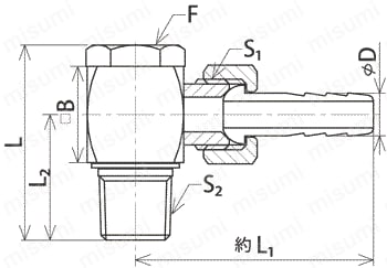 旋回継手（ホース口式） 外形図