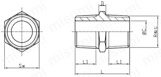 ステンレス鋼製ねじ込み管継手 ニップル | 吉年 | MISUMI(ミスミ)