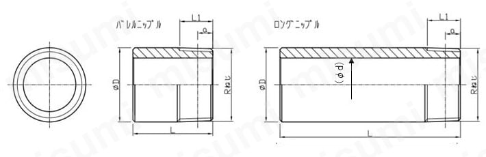 ステンレス鋼製ねじ込み管継手パイプニップル | 吉年 | MISUMI(ミスミ)
