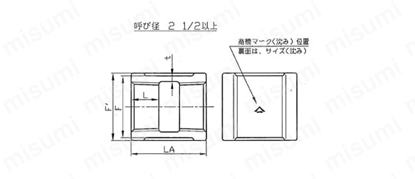 呼び径 2 1/2以上の外形図