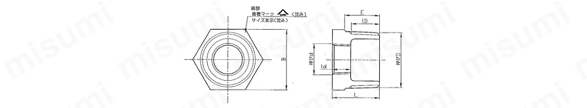 樹脂コーティング管継手コート継手ブッシングの外形図
