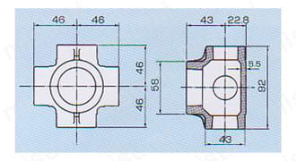 40×25A×4M-D2の外形図と寸法