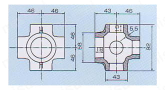 40×25A×5M-D2の外形図と寸法