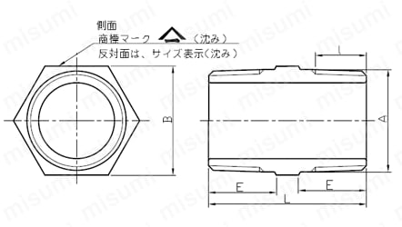 可鍛鋳鉄製管継手六角ニップル（白・黒継手） | 吉年 | MISUMI(ミスミ)