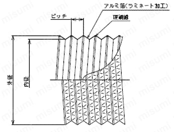ダクトホース TACダクトアルミ 外形図