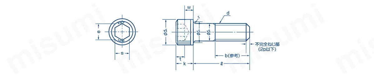 鉄(SCM435) 酸化鉄被膜 キャップボルト (半ねじ) Ｍ４２×５３０ (1本入り) - 2
