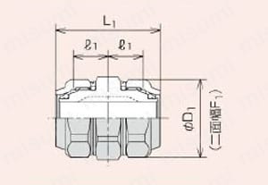 ステンレス配管用 メカニカル継手 ソケット 外形図2