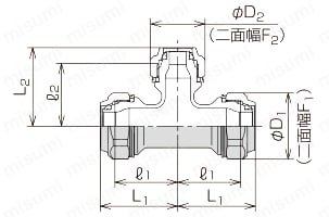 ステンレス配管用 メカニカル継手 T 外形図02