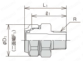 ステンレス配管用 メカニカル継手 おすアダプター 外形図