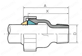 ハイパワーロックねじソケット 外形図1