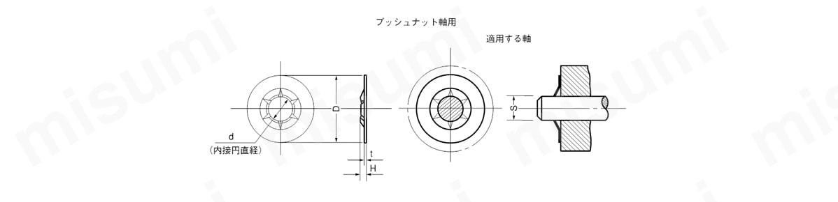 SPN-6 プッシュナット（軸用） SPNタイプ オチアイ MISUMI(ミスミ)