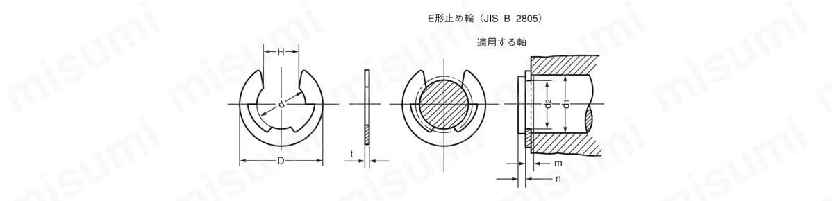 ETW-1.9 | E形止め輪（Eリング）ラジアル方向取付 | オチアイ | MISUMI