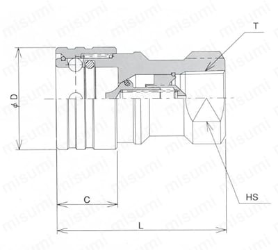 スーパーフローカップDRSP型 ソケット 外形図