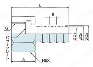 F1金具（パッキンシートタイプ） 外形図