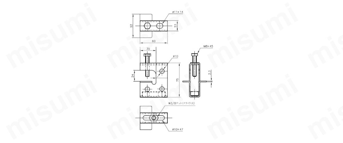 A10257-0027 | 吊配管金具 エイム本体N型 | アカギ | ミスミ A10257-0027 | 吊配管金具 エイム本体N型 | アカギ | ミスミ