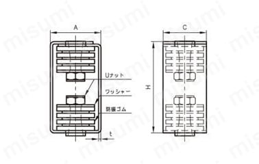 吊配管金具 防振吊W型（セット・枠のみ）:関連画像