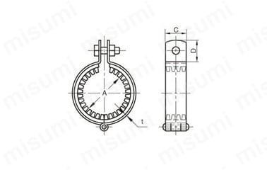 A10214-0119 | 吊配管金具 ステン防振吊バンド10tゴム | アカギ