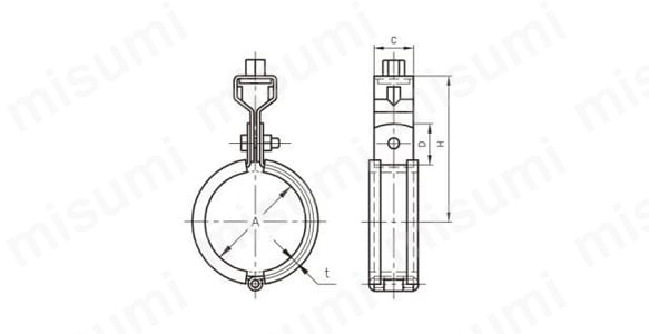 吊配管金具 防振ハード吊ロック付:関連画像