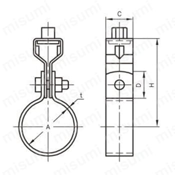 吊配管金具 提灯式吊ロック付:関連画像