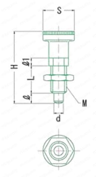 インデックスプランジャーシンプルタイプ IP 外形図
