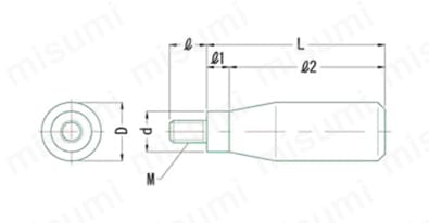 鋼製筒型握り F 外形図