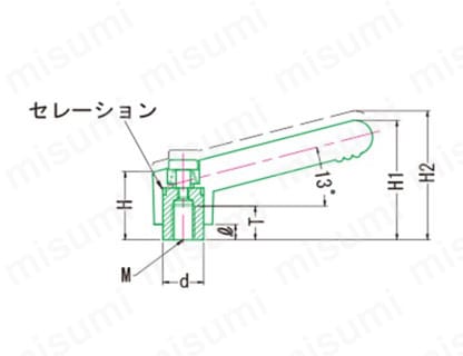 クランプレバー SR,SF 外形図2