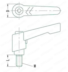 プラスチッククランプレバー ZR,ZF 外形図1