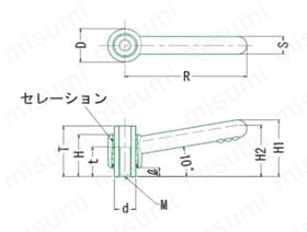 プッシュオフクランプレバー PCM,PC 外形図3
