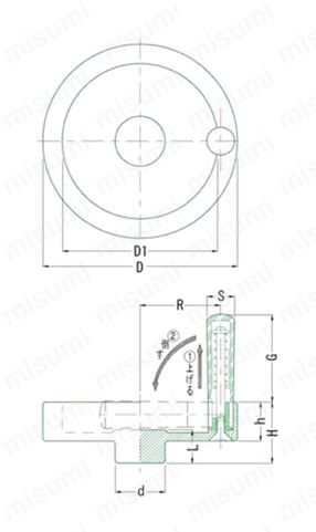 アルミニウム安全ハンドル車 ASH 外形図